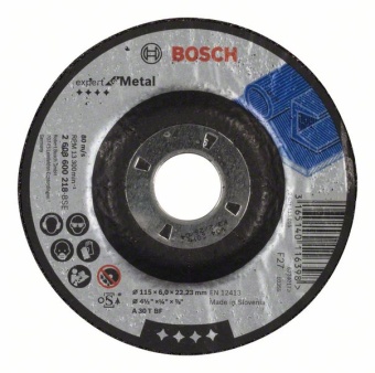 Обдирочный круг, выпуклый, Expert for Metal A 30 T BF, 115 mm, 22,23 mm, 6,0 mm 2608600218